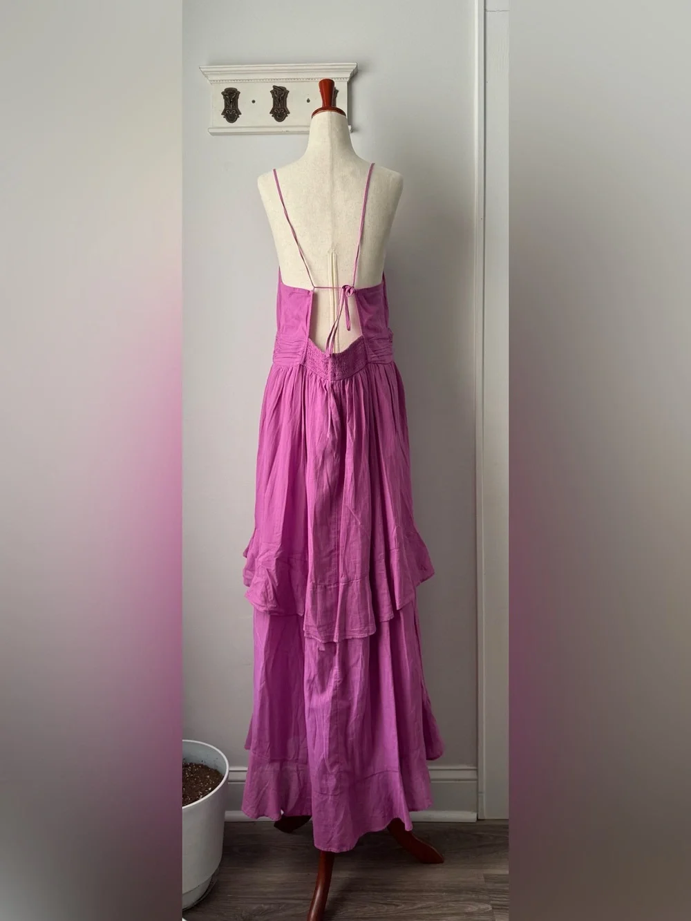 Abercrombie & Fitch Magenta Spaghetti-Strap Maxi Dress
